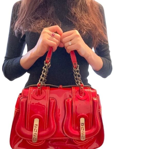 Fendi red patent leather tote - Picture 14 of 14